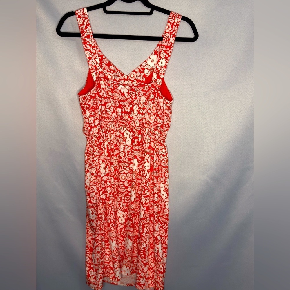 Market & Spruce Red Floral Dress Women Sz S Sleeveless V-Neck NWT